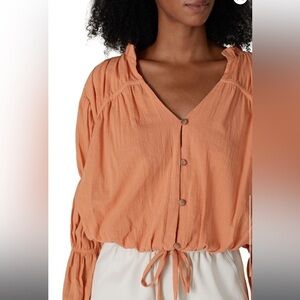 Love, Whit by Whitney Port Sand Stone Peasant Top,RTR